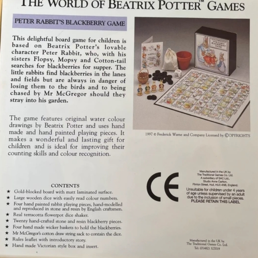 NEW Vintage Rare Beatrix Potter Peter Rabbit's Blackberry Game - Picture 4 of 9